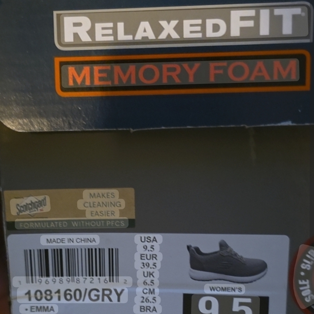 Skechers Womens Gray Relaxed Fit Shoes